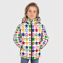 Куртка зимняя для мальчика Разноцветные звездочки, цвет: 3D-красный — фото 2