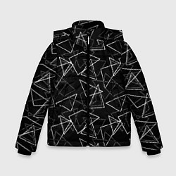 Куртка зимняя для мальчика Черно-белый геометрический, цвет: 3D-светло-серый