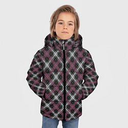 Куртка зимняя для мальчика Темный серый узор в клетку, цвет: 3D-черный — фото 2
