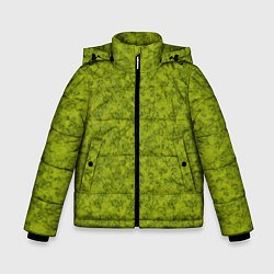 Куртка зимняя для мальчика Зеленый мраморный узор, цвет: 3D-черный