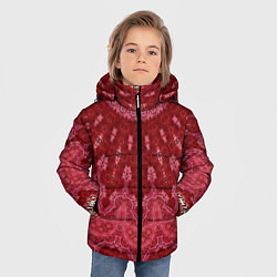 Куртка зимняя для мальчика Красно-розовый калейдоскоп, цвет: 3D-красный — фото 2