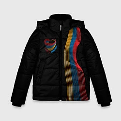 Куртка зимняя для мальчика I Love Armenia, цвет: 3D-черный