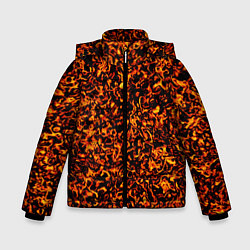 Куртка зимняя для мальчика Лавовые разводы, цвет: 3D-черный