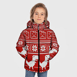Куртка зимняя для мальчика Новогодний гугл, цвет: 3D-красный — фото 2