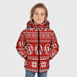 Куртка зимняя для мальчика Вязаный рисунок, цвет: 3D-светло-серый — фото 2