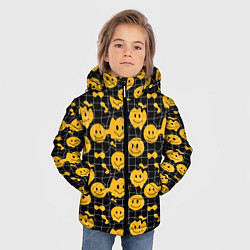 Куртка зимняя для мальчика Психоделические смайлы, цвет: 3D-светло-серый — фото 2