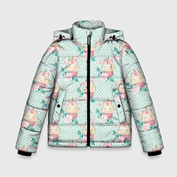 Куртка зимняя для мальчика Милые Единороги - девочки, цвет: 3D-черный