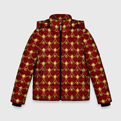 Куртка зимняя для мальчика Ёлочные Звёзды, цвет: 3D-черный