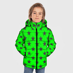 Куртка зимняя для мальчика Звездный фон зеленый, цвет: 3D-красный — фото 2