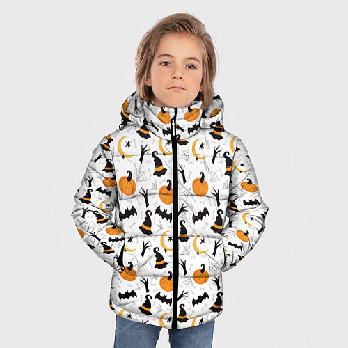 Зимняя куртка для мальчика Patern Halloween 5 / 3D-Светло-серый – фото 3