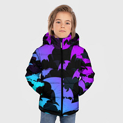Куртка зимняя для мальчика ЛЕТУЧИЕ МЫШИ ХЕЛЛОУИН НЕОН HALLOWEEN NEON, цвет: 3D-светло-серый — фото 2