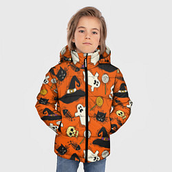 Куртка зимняя для мальчика Хэллоуинские шалости, цвет: 3D-черный — фото 2