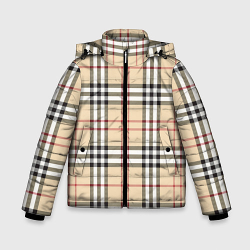 Зимняя куртка для мальчика Клетчатый принт в стиле Burberry / 3D-Красный – фото 1