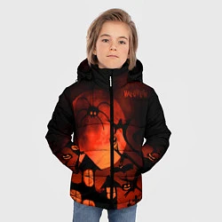 Куртка зимняя для мальчика Красная луна на Хэллоуин, цвет: 3D-черный — фото 2