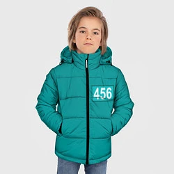 Куртка зимняя для мальчика Игра в кальмара 456, цвет: 3D-светло-серый — фото 2