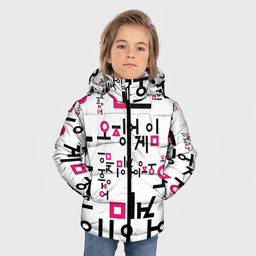 Зимняя куртка для мальчика LOGO PATTERN SQUID GAME / 3D-Светло-серый – фото 3