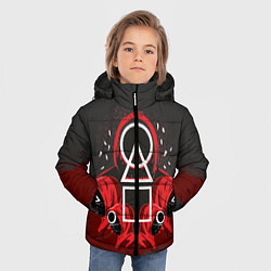 Куртка зимняя для мальчика Игра в кальмара: Арт, цвет: 3D-черный — фото 2