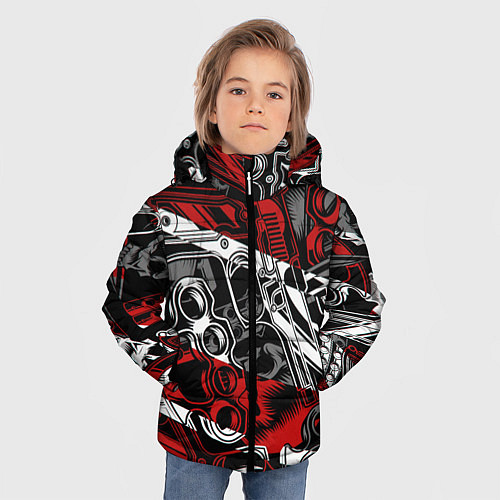 Зимняя куртка для мальчика Оружейный барон / 3D-Светло-серый – фото 3