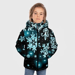 Куртка зимняя для мальчика Космические снежинки, цвет: 3D-светло-серый — фото 2