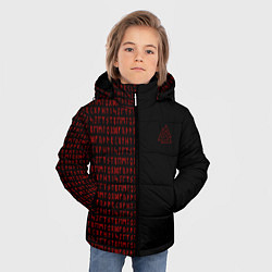 Куртка зимняя для мальчика ВАЛЬКНУТ РУНИЧЕСКИЙ АЛФАВИТ, цвет: 3D-черный — фото 2