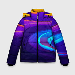 Куртка зимняя для мальчика Аква принт, цвет: 3D-черный