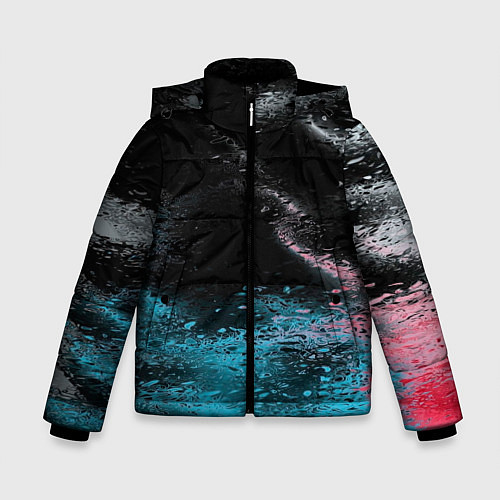 Зимняя куртка для мальчика Распад красок / 3D-Красный – фото 1