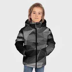 Куртка зимняя для мальчика Чб абстракция, цвет: 3D-черный — фото 2