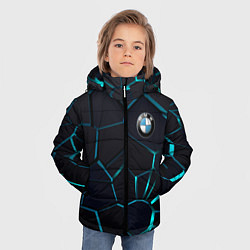 Куртка зимняя для мальчика BMW 3D плиты с подсветкой, цвет: 3D-светло-серый — фото 2