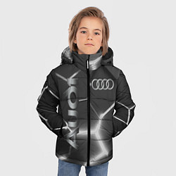 Куртка зимняя для мальчика AUDI GREY 3D ПЛИТЫ, цвет: 3D-красный — фото 2