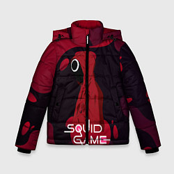 Куртка зимняя для мальчика Игра в кальмара Red Black, цвет: 3D-черный