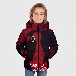 Куртка зимняя для мальчика Игра в кальмара Red Black, цвет: 3D-черный — фото 2