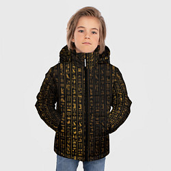 Куртка зимняя для мальчика ЕГИПЕТСКИЕ ИЕРОГЛИФЫ ЗОЛОТОМ, цвет: 3D-черный — фото 2