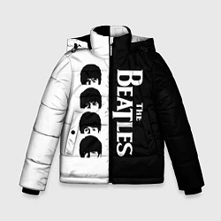 Куртка зимняя для мальчика The Beatles черно - белый партер, цвет: 3D-красный