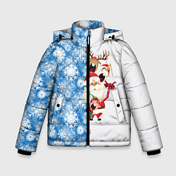 Куртка зимняя для мальчика Подарок от Санты, цвет: 3D-черный