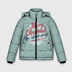 Куртка зимняя для мальчика Merry Christmas хо-хо-хо, цвет: 3D-черный