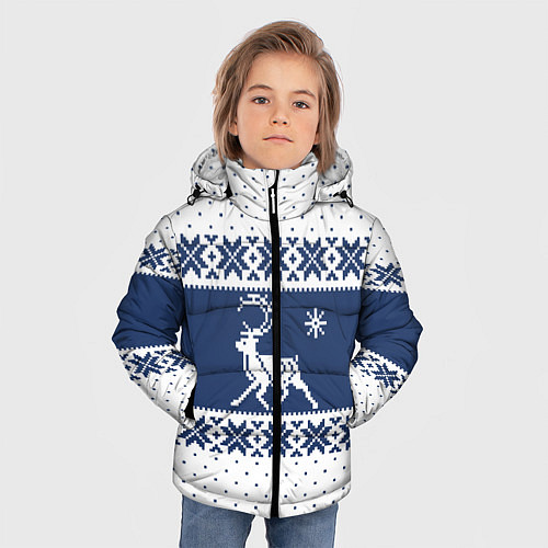Зимняя куртка для мальчика Северный Олень звезда / 3D-Светло-серый – фото 3