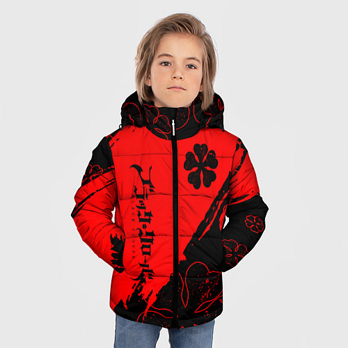Зимняя куртка для мальчика Чёрный клевер: Black clover / 3D-Светло-серый – фото 3
