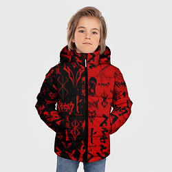 Куртка зимняя для мальчика BERSERK BLACK RED БЕРСЕРК ПАТТЕРН, цвет: 3D-светло-серый — фото 2