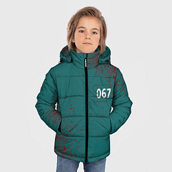 Куртка зимняя для мальчика Игра в кальмара: Персонаж 067, цвет: 3D-черный — фото 2
