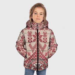 Куртка зимняя для мальчика Славянская вышивка Узоры Руси, цвет: 3D-светло-серый — фото 2