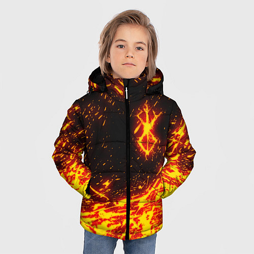 Зимняя куртка для мальчика БЕРСЕРК ОГНЕННОЕ КЛЕЙМО / 3D-Светло-серый – фото 3