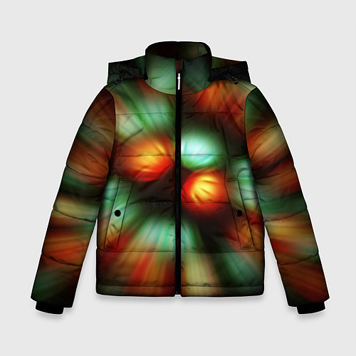 Зимняя куртка для мальчика Вспышка света в виде ярких линий / 3D-Красный – фото 1