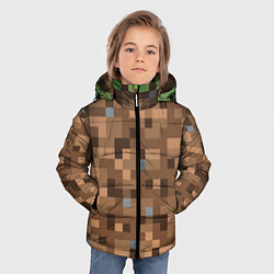 Куртка зимняя для мальчика ЗЕМЛЯ DIRT MINECRAFT, цвет: 3D-светло-серый — фото 2