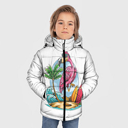 Куртка зимняя для мальчика Фламинго На Острове, цвет: 3D-черный — фото 2