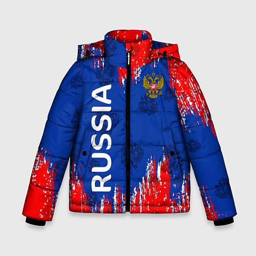 Зимняя куртка для мальчика Патриот России Я Русский! / 3D-Красный – фото 1