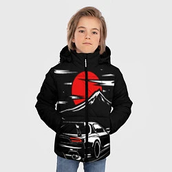 Куртка зимняя для мальчика MAZDA RX 7 Мазда при свете красной луны, цвет: 3D-черный — фото 2