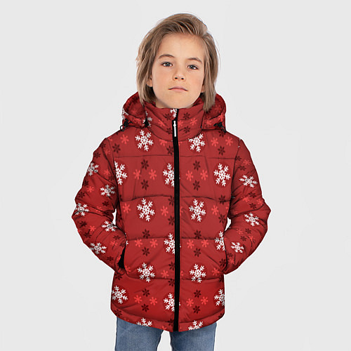 Зимняя куртка для мальчика Snowflakes / 3D-Светло-серый – фото 3