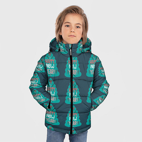 Зимняя куртка для мальчика Ёлки-елки / 3D-Светло-серый – фото 3