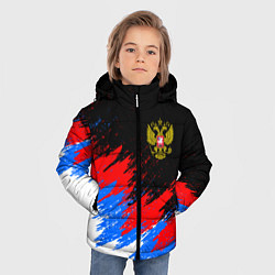 Куртка зимняя для мальчика РОССИЯ, БРЫЗГИ КРАСОК, ТРИКОЛОР, цвет: 3D-светло-серый — фото 2