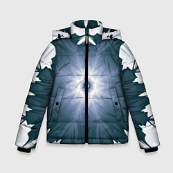 Куртка зимняя для мальчика Снежинка Абстракция Синий, цвет: 3D-светло-серый